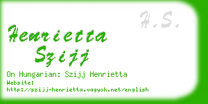 henrietta szijj business card